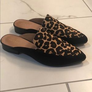 Halogen Corbin Mule Black Suede/Leopard Size:8